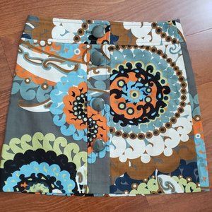 Vintage J Crew retro skirt paisley